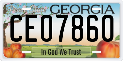 GA license plate CEO7860