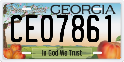 GA license plate CEO7861