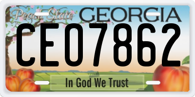GA license plate CEO7862