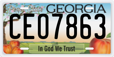 GA license plate CEO7863
