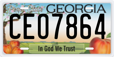 GA license plate CEO7864