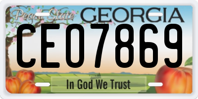 GA license plate CEO7869