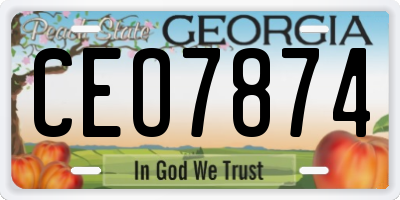 GA license plate CEO7874