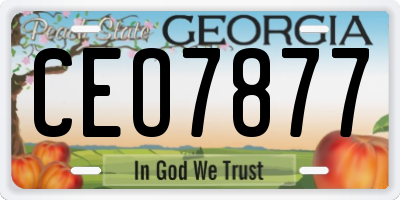 GA license plate CEO7877