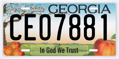 GA license plate CEO7881