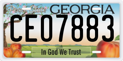 GA license plate CEO7883