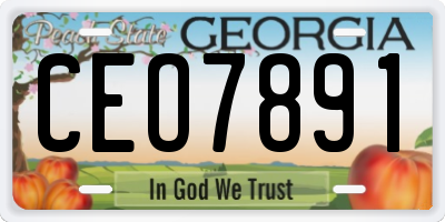 GA license plate CEO7891
