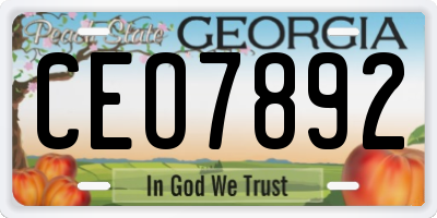 GA license plate CEO7892