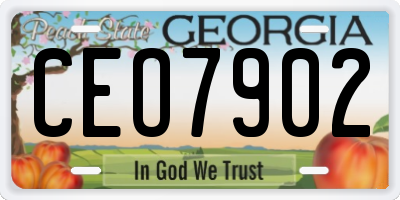 GA license plate CEO7902