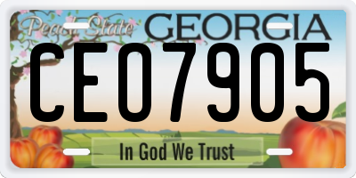 GA license plate CEO7905