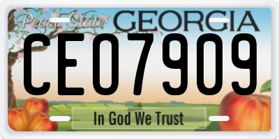 GA license plate CEO7909