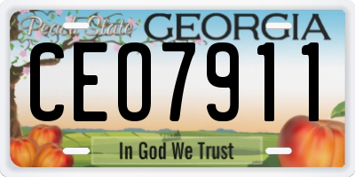 GA license plate CEO7911