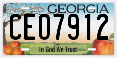 GA license plate CEO7912