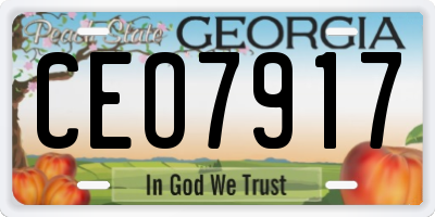GA license plate CEO7917