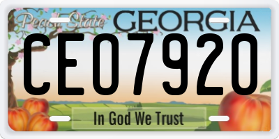 GA license plate CEO7920