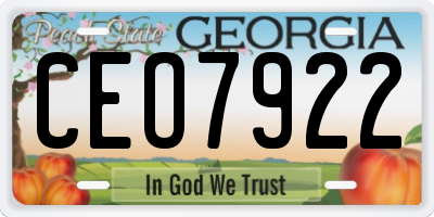 GA license plate CEO7922