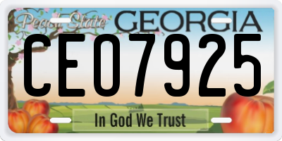 GA license plate CEO7925