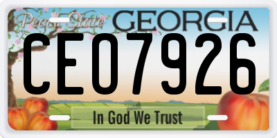 GA license plate CEO7926