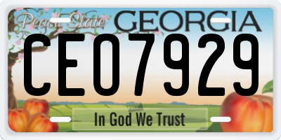GA license plate CEO7929