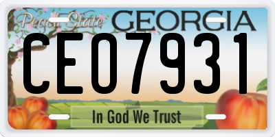 GA license plate CEO7931