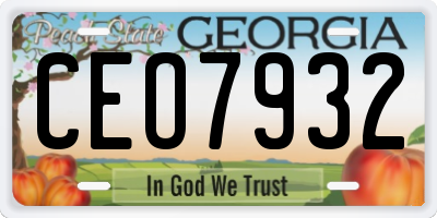 GA license plate CEO7932