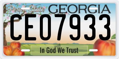 GA license plate CEO7933
