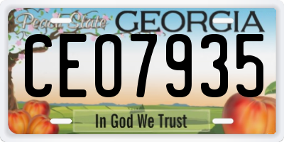 GA license plate CEO7935