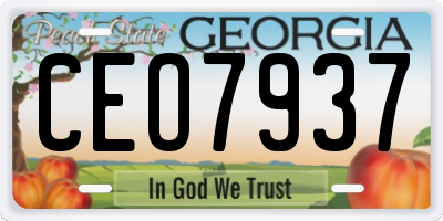 GA license plate CEO7937