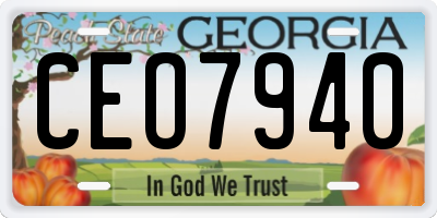 GA license plate CEO7940