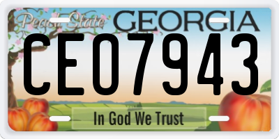 GA license plate CEO7943