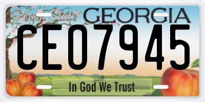 GA license plate CEO7945