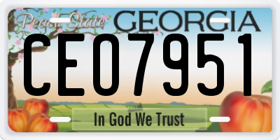 GA license plate CEO7951