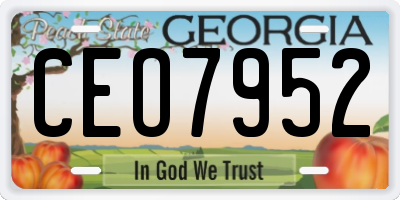 GA license plate CEO7952