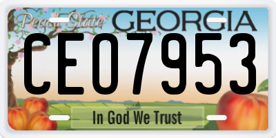 GA license plate CEO7953
