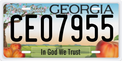 GA license plate CEO7955