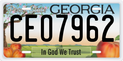 GA license plate CEO7962