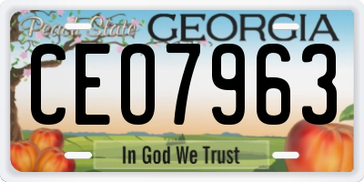 GA license plate CEO7963