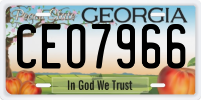 GA license plate CEO7966