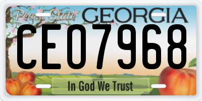 GA license plate CEO7968