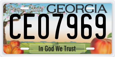 GA license plate CEO7969
