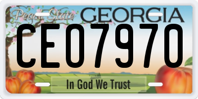 GA license plate CEO7970