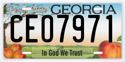 GA license plate CEO7971