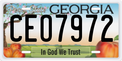 GA license plate CEO7972