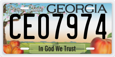 GA license plate CEO7974