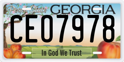 GA license plate CEO7978