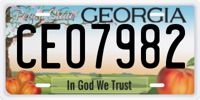 GA license plate CEO7982