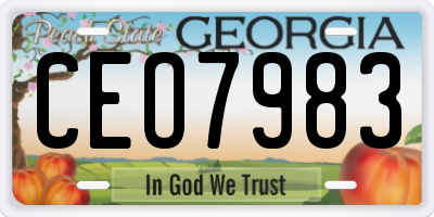 GA license plate CEO7983