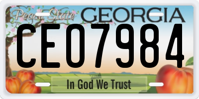GA license plate CEO7984