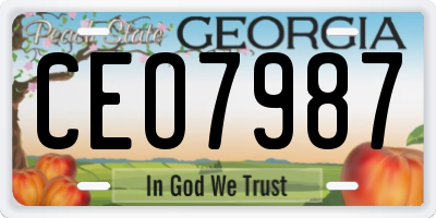 GA license plate CEO7987