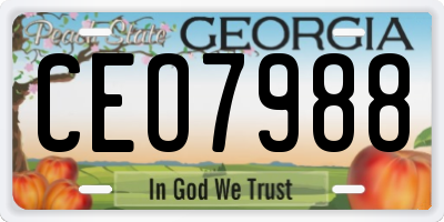 GA license plate CEO7988